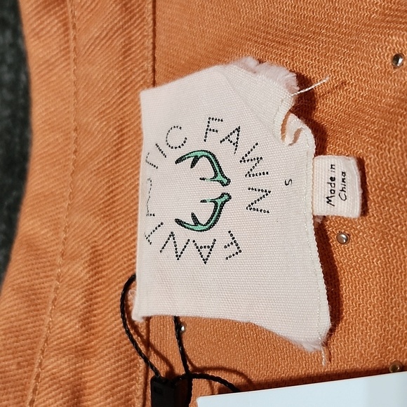 DUSTY PEACH STUDDED RAW-EDGE SNAP-BUTTON OVERSIZED FIT SHACKET JACKET - Picture 6 of 16